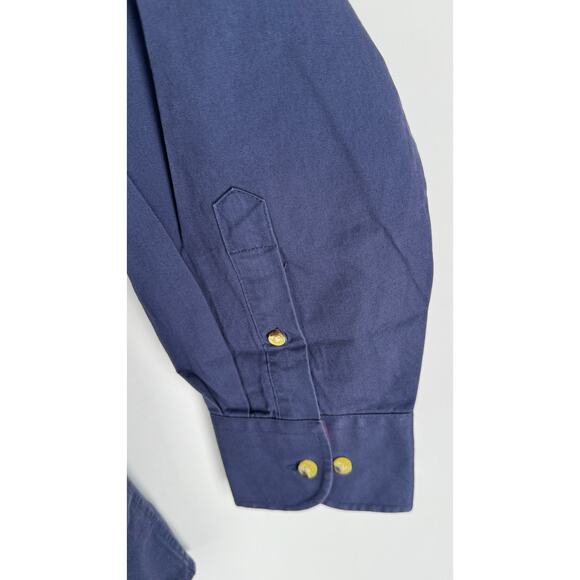 Peter Christian Navy Blue Soft Organic Cotton Twill Button Up Shirt Mens XL New - Picture 3 of 7